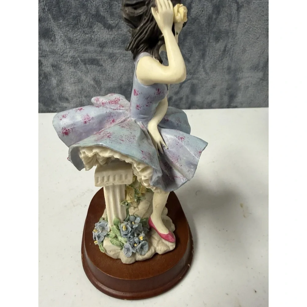 Vintage La Verona Collection Lady Dancing Figurine Purple Dress Pink Heels